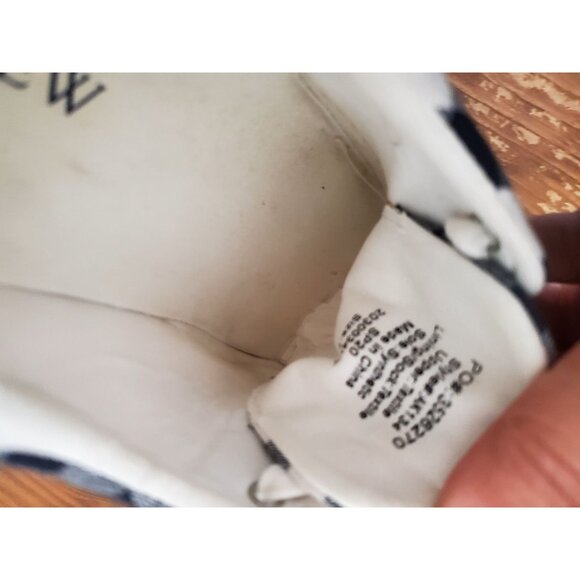 J.Crew Womens Gingham Lace-Up Sneakers Size 7 Navy  Blue White Canvas - Picture 7 of 7